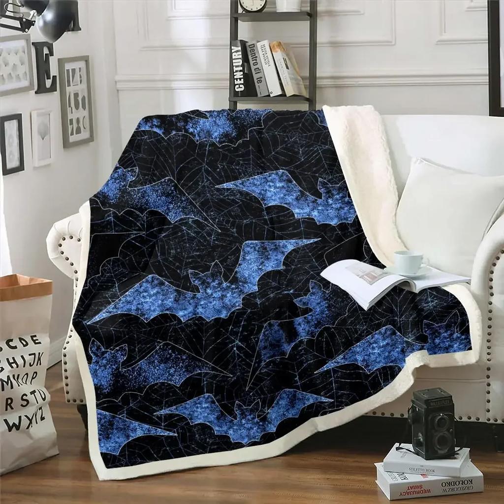 Coperte Plaid di Pipistrelli per Halloween Coperta Morbida in Flanella con Animali Adorabili per Tutte le Stagioni Coperte per Letto, Divano, Ufficio con Creature Notturne