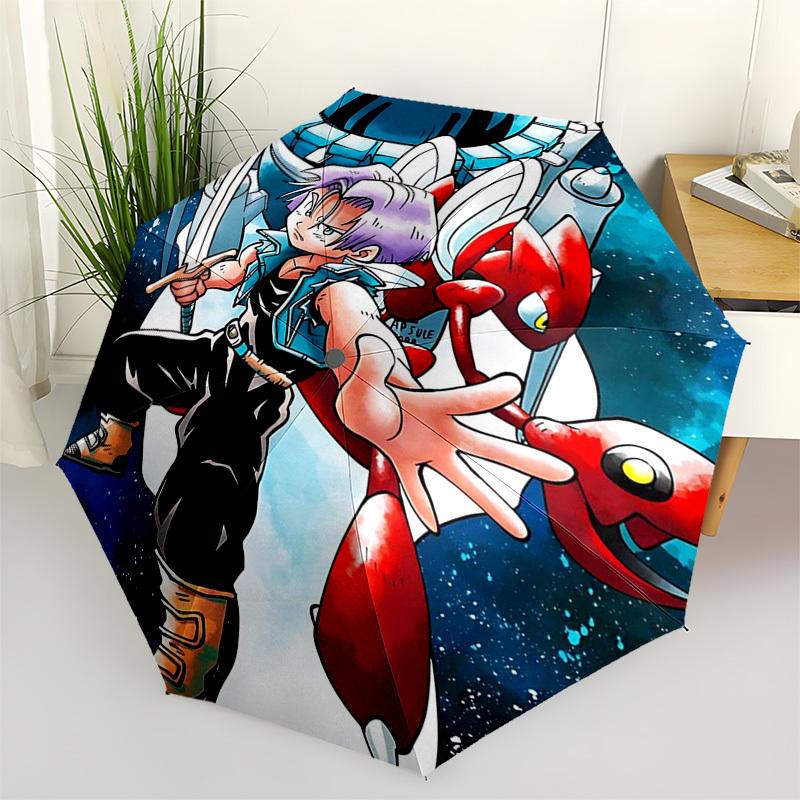 

1pc Dragon Ball Z Vegeta Automatic Opening/Closing Outdoor Umbrella with Piccolo Design - Portable 3-Fold for Fans, Travelers, Everyday Use, Gift