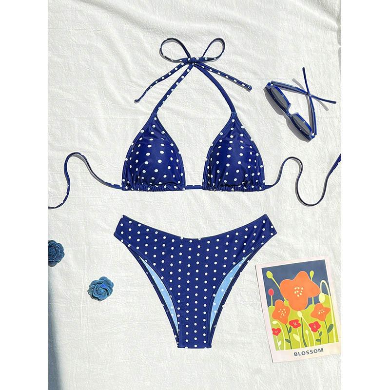 New polka dot print bikini sexy split swimsuit vacation beach swimsuit XS