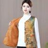 Women's Retro Chinese Style Jacquard Button-up Sleeveless Vest