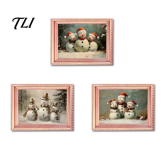Magnetic Photo Frame 3Pcs Christmas Light-up Refrigerator Magnet, Vintage Wooden Halloween Magnet Decorations Fridge Glowing Picture Holder
