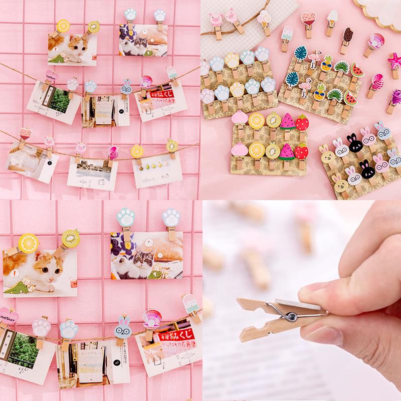 Buy 10Pcs Cute Animal Cartoon Pos Clips Room Po Wall Decoration Wooden ...