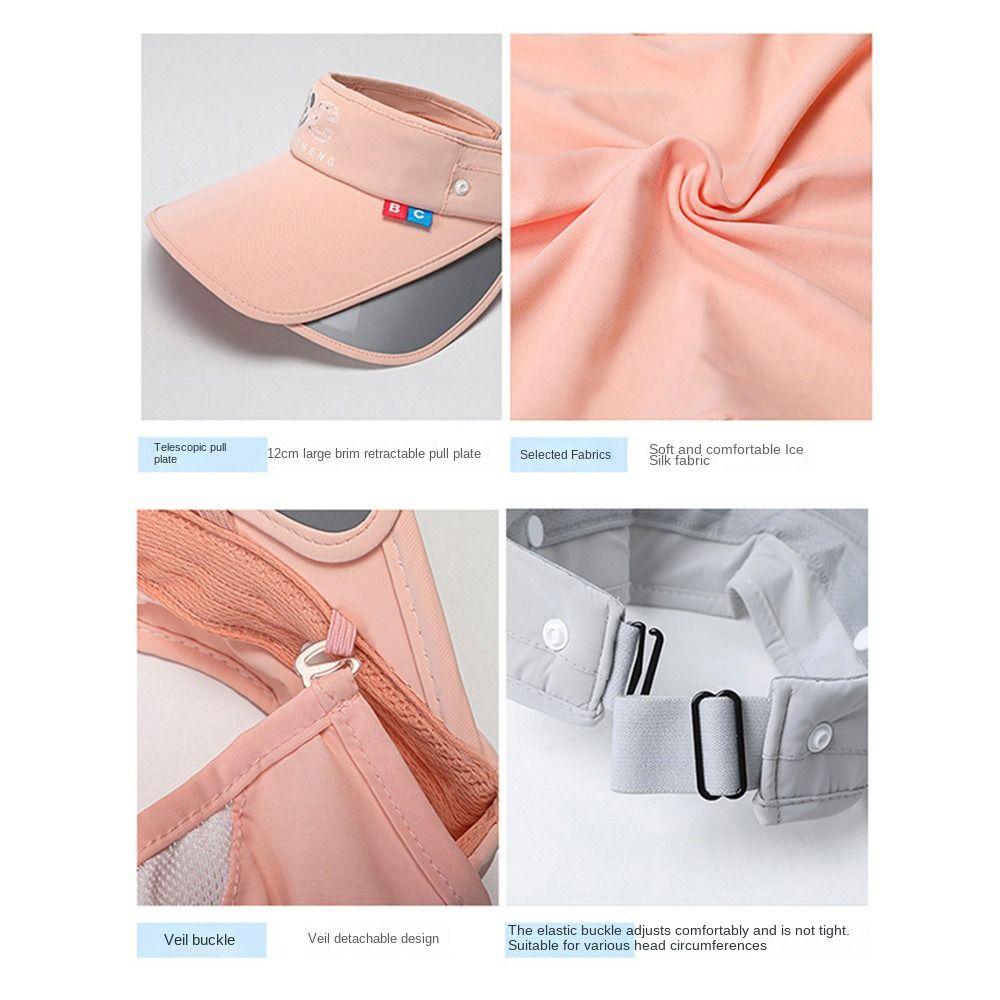 Retractable Wide Brim Beach Caps for Women Protect Neck Summer Hats Breathable Sun Hat  Outdoor