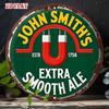 Retro Smooth Ale Beer Metal Round Wall Sign 7.87 Inch Vintage Tin Plate Aluminum Home Bar Decor