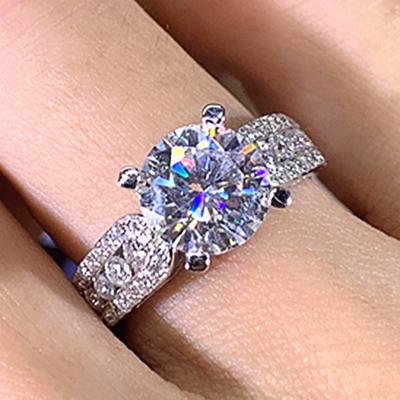 Huitan Modern Women's Wedding Rings Brilliant Crystal Cubic Zirconia High-quality  Color Female Ring Engagement Jewelry