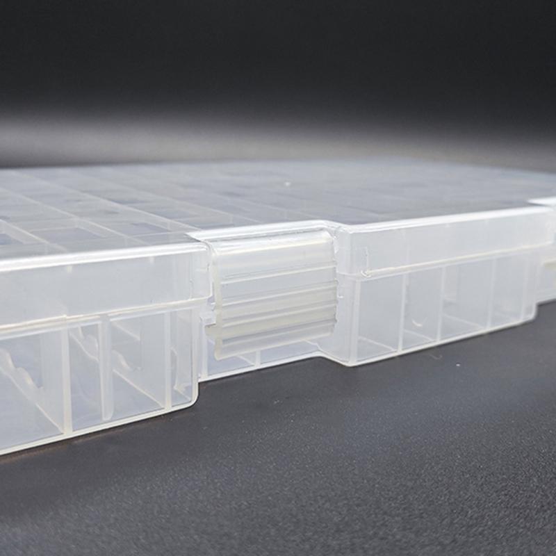 Úložný box na baterie pro 60 ks AA a 40 ks 3A Bateriový kontejner Lehký design s průhledným víkem