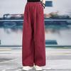 Women's Spring/Summer High-Waisted Wide-Leg Cotton Linen Pants