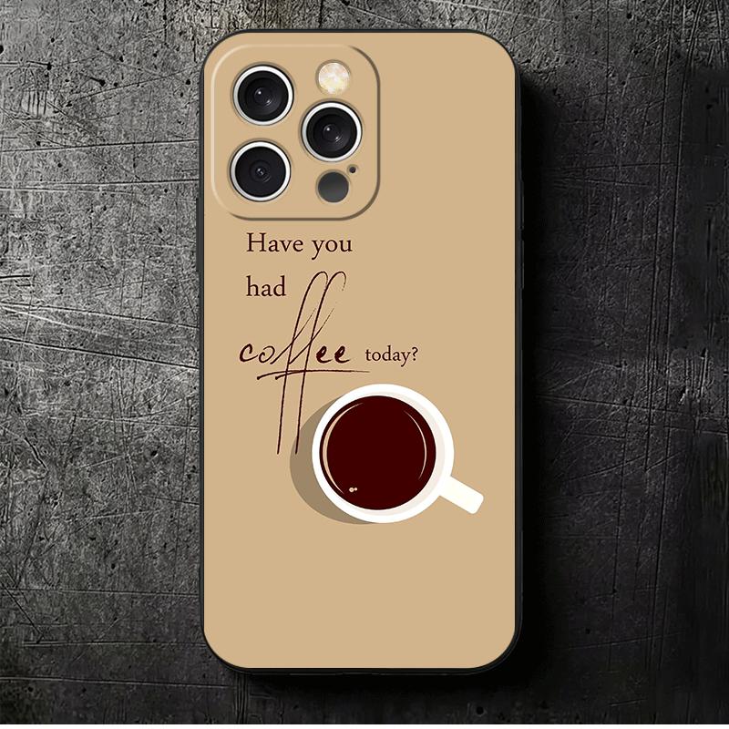 

Black Coffee Fashion Style Soft Phone Case for iPhone 16 16E 17 Air 15 Pro Max 14 Plus 13 Mini 11 12 7 Black Cover Back Shell iPhone 17 Pro Max