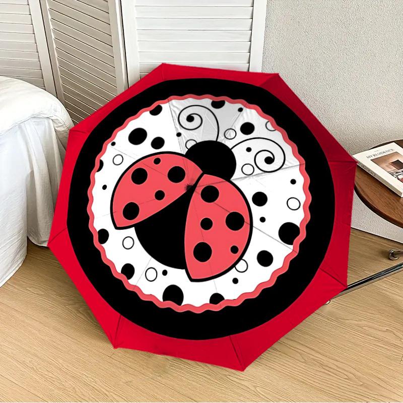 1pc Ladybug Insect Automatic Open/Close Umbrella, 8-Rib Sturdy Frame, Umbrella for Travel, Everyday, Formal Events yy251126033