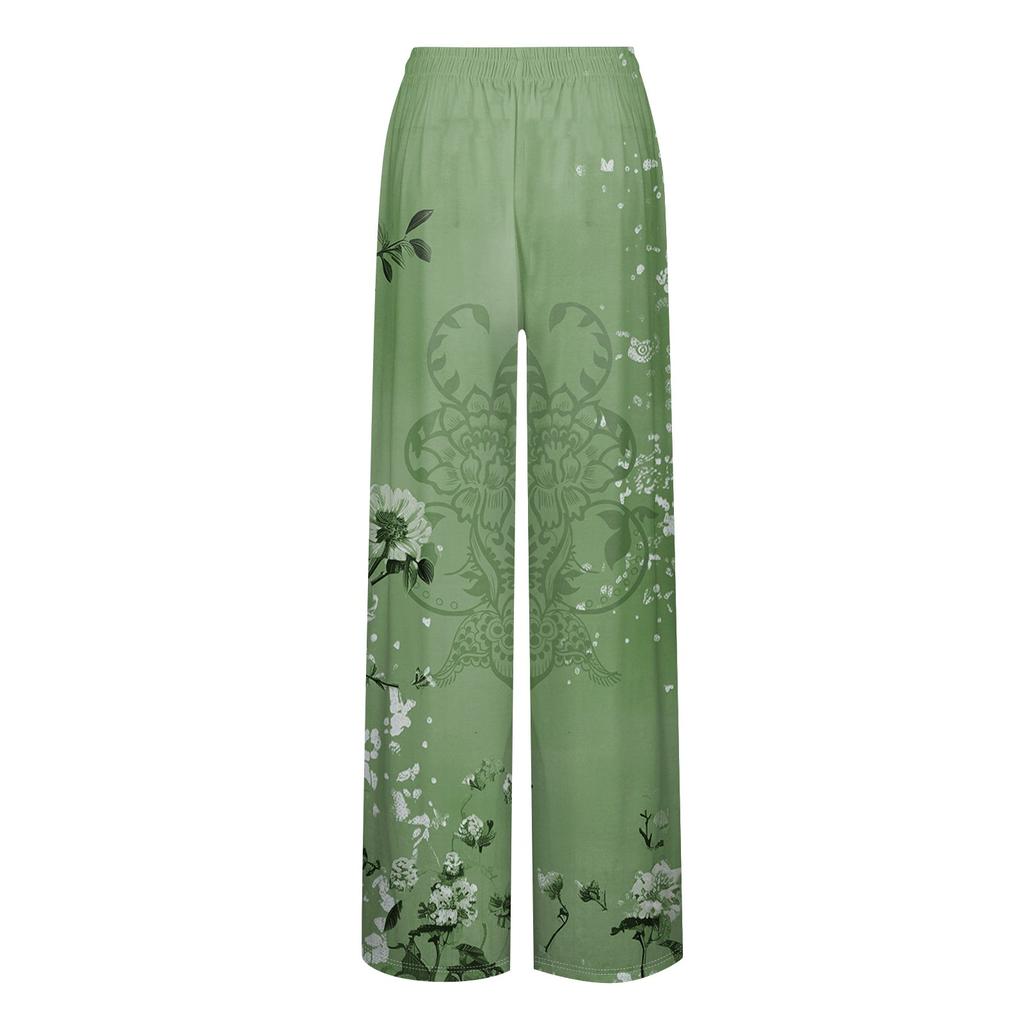 Women's High Waist Floral Print Wide Leg Pants Comfortable and Stylish Casual Loose Fit Trousers for All Seasons