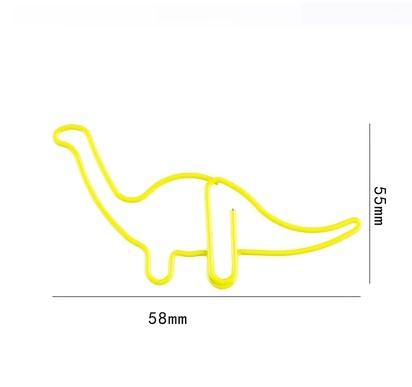 

10pcs Colorful Animal Dinosaur Paper Clip Bookmark Creative Cute Plastic Cartoon Pin Gift жёлтый