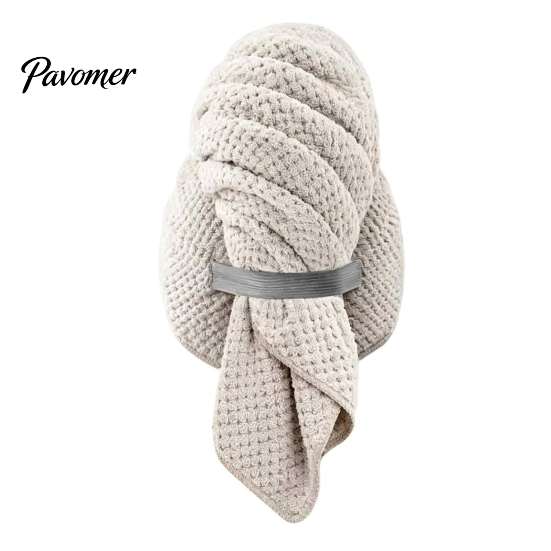 Breathable Hair Drying Towel for Hotel Microfiber Wrap, Quick Dry Anti-frizz Turban with Elastic Comfortable Cap Home Band, Super Absorbent Women Wrap
