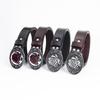 Rose-Shaped Waistband Leather Belt with Floral Pattern - Nightclub Single Loop Pants Accessory