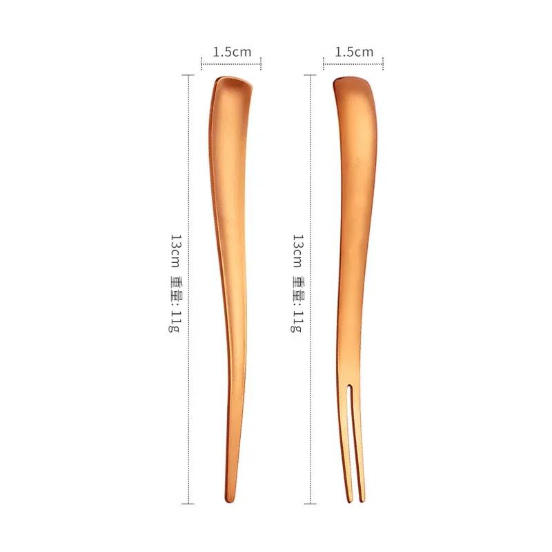 2in1 Obstgabel 304 Edelstahl Dessertgabel Lebensmittelqualität Mischlöffel Mini Fruchtspieß Perfekt für Kuchen Fisch Kaffee Eis