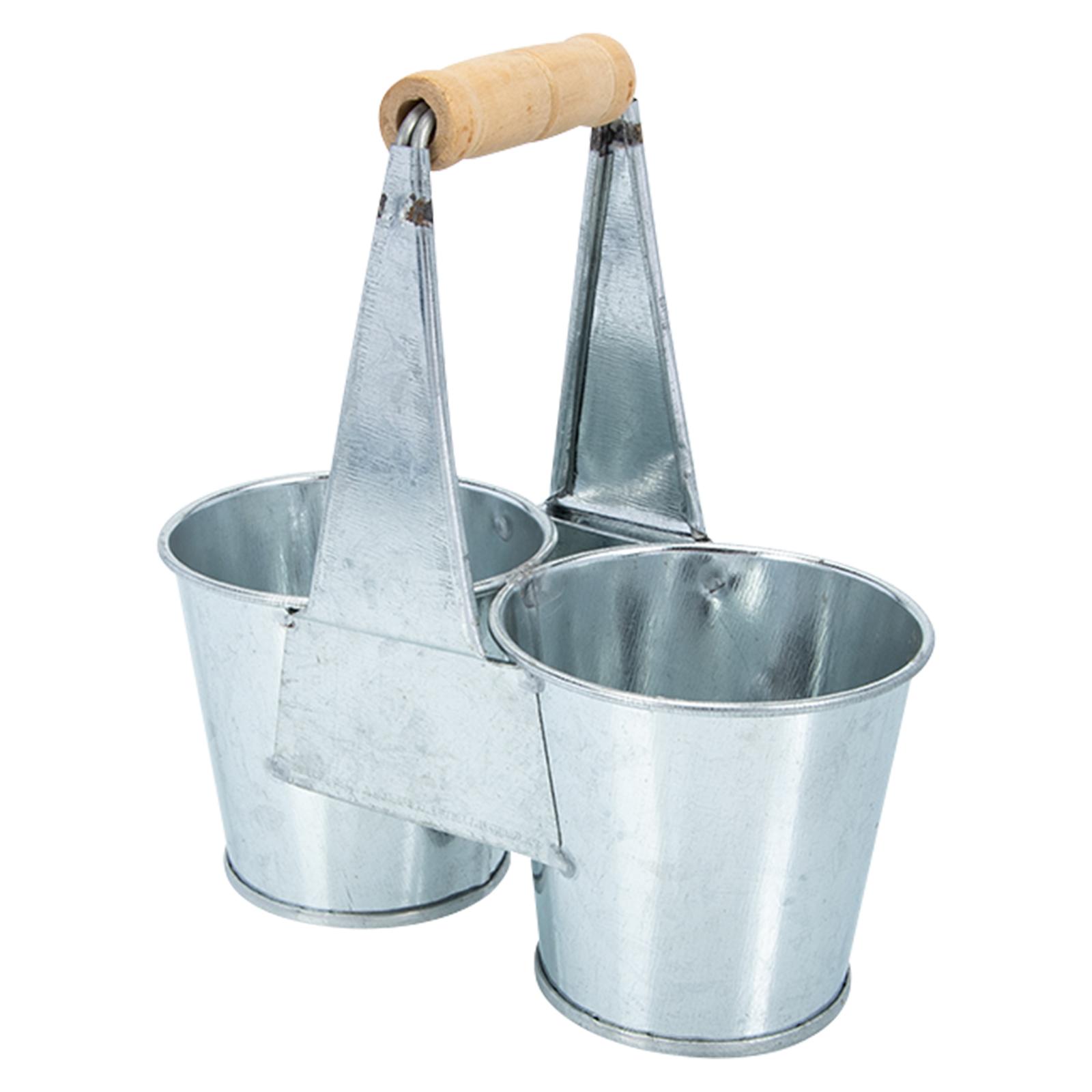 

Оцинкованный двойной ведро жестяной горшок для суккулентов винтажная ваза вазы для цветов комнатные растения 13.5x6cm серебряный