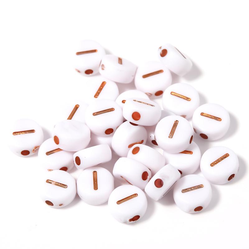 100Pcs 7mm Acrylic Alphabet Beads Rose Gold Letter Loose Flat Round Beads For Jewelry Making Findings DIY Bracelet Earrings Gift