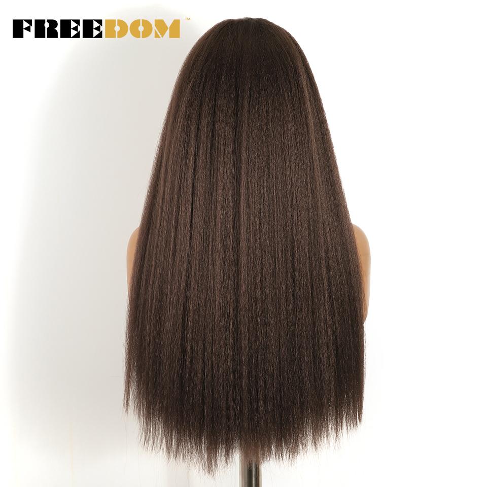 FREEDOM Synthetisches Yaki Fluffy Glattes Häkelhaar 24 Zoll 210g Häkelzöpfe Haare Ombre Braun Weiß Flecht Haarextensions