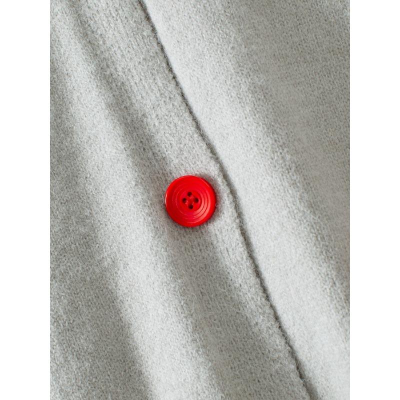 Women S Casual Cherry Pattern Knit Cardigan V Neck Loose Fit Button Detail Sweet Sweater