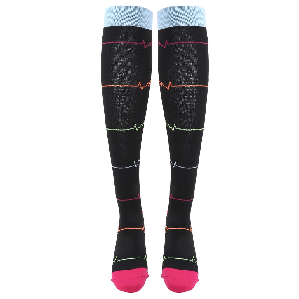 1 Pair Sports Pressure Stockings Elastic Calf Care for Running and Riding Mountaineering S M Black Flash