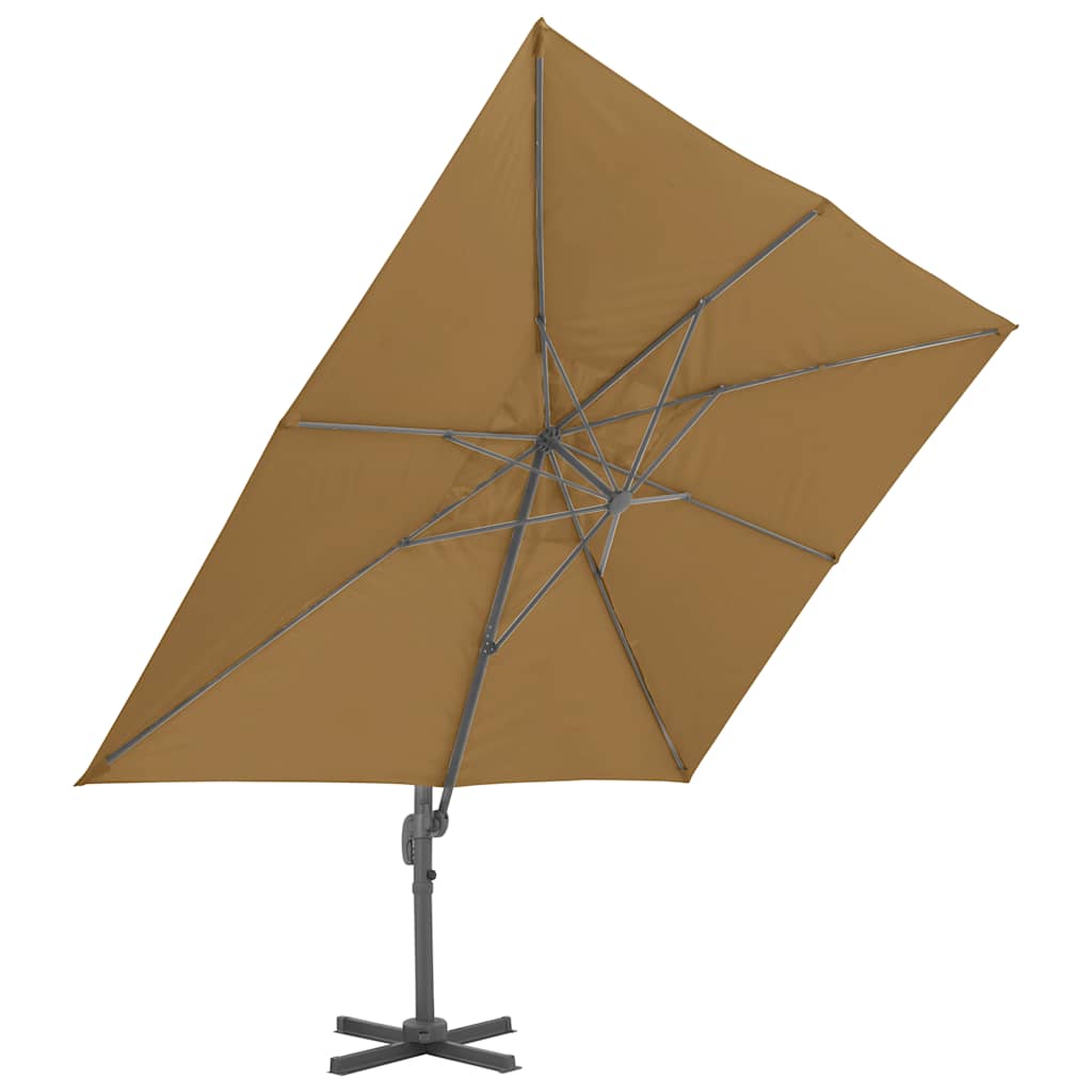 vidaXL Ampelschirm mit Aluminiummast 400 x 300 cm Taupe