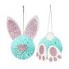 Easter Gift Bag Kids Easter Gift Holder Easter Bunny Hanging Ornament with Glitter Ears Plush Rabbit Decorations for Spring
