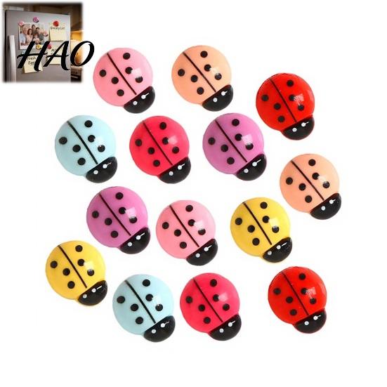 Office Cabinet Decor 4Pcs 3D Ladybug Refrigerator Magnet, Mini Ladybird Resin Fridge Magnets Decorative Memo Note Holder for Kitchen Whiteboard Kit