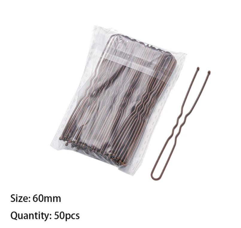 50PCS U Shaped Alloy Hairpins Waved Hair Clips Metal Black Bobby Pins Barrettes Bridal Hairstyle Tools Hairpin  Gifts