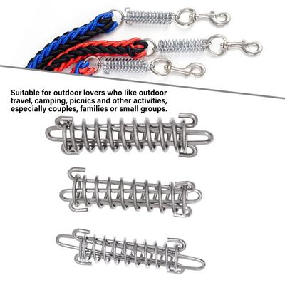 Laisse pour chien avec ressort amortisseur pour entraînement, pare-soleil, corde de tente en acier robuste, boucle fixe de serrage