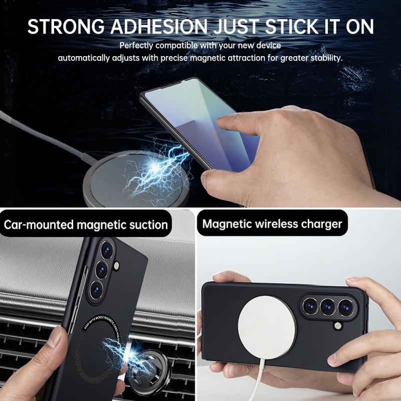 Ultra-thin Frameless Phone Case For Samsung Z Fold 8 Ultra Fold 8 Galaxy Z Fold 7 6 5 4 Slim Magnetic Ring Hard Protective Cover