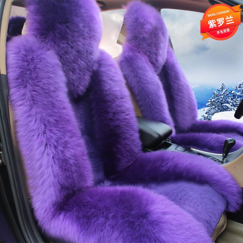 Cuscino Universale per Sedile Auto in Lana e Peluche Invernali - Antiscivolo, Caldo, Coprisedile Lunga Pila per Sedile del Conducente