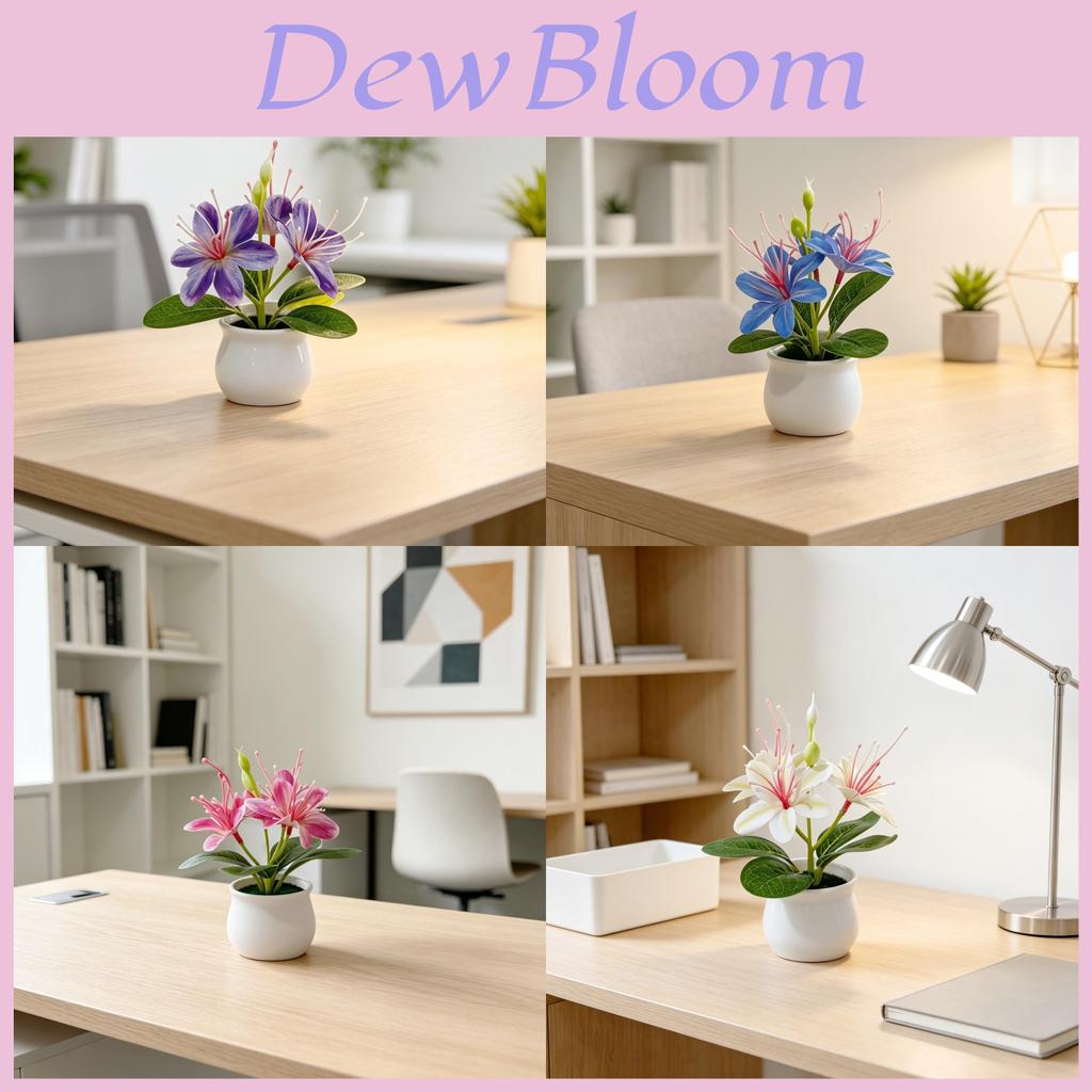 Mini Jasmine Faux Plant With Plastic And Soft Gel For Home Decor And Photography Props