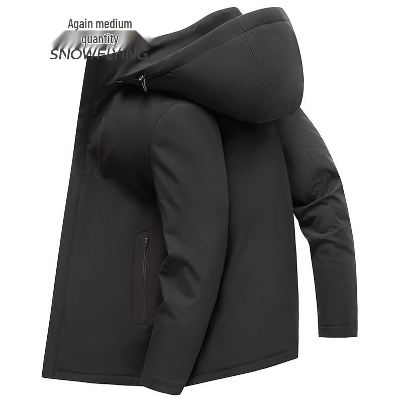 SNOWFLYING Men s Detachable Hood Down Jacket L