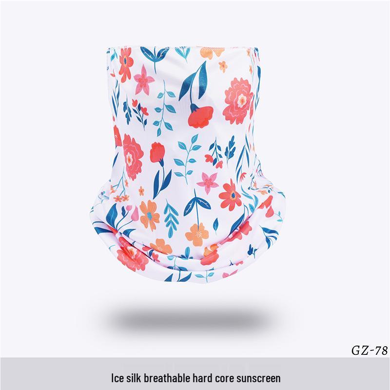 Ice Silk Ear-Hanging Face Mask - Breathable Sunshade & Neck Gaiter for Cycling & Sports