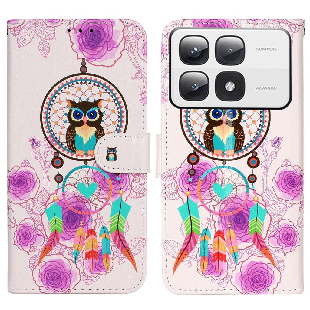 For Xiaomi 14T Pro Case Pattern Leather Wallet Phone Cover with Card Holder
