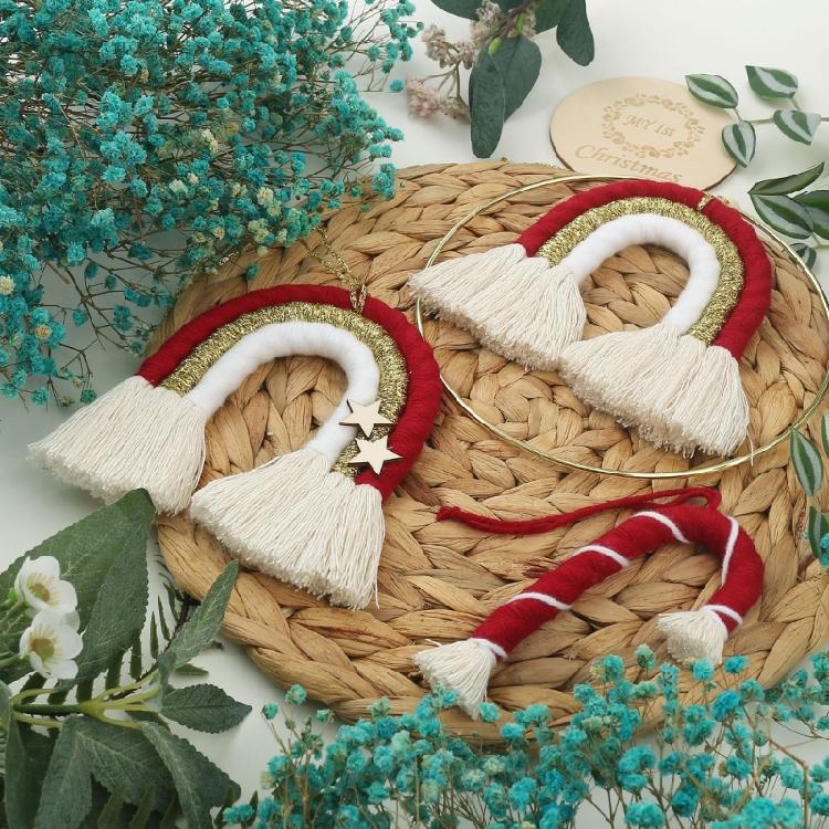 Macrame Rainbow Wall Hanging For Kids Room Decor Christmas Ornament Wall Hanging