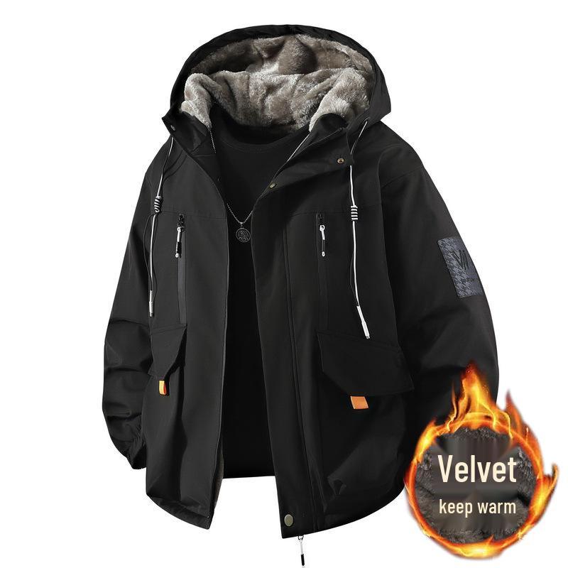 Men's Trendy Winter Parka with Fleece Lining and Thick Hood