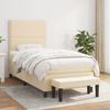 Box Spring Bed with Mattress Cream 90 x 200 cm Fabric