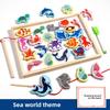 Kleinkind Magnetisches Angelspiel Montessori Früherziehungsspiel Holzperlen Einfädelspiel Puzzlebrett für Kinder Geschenke Alter 3+