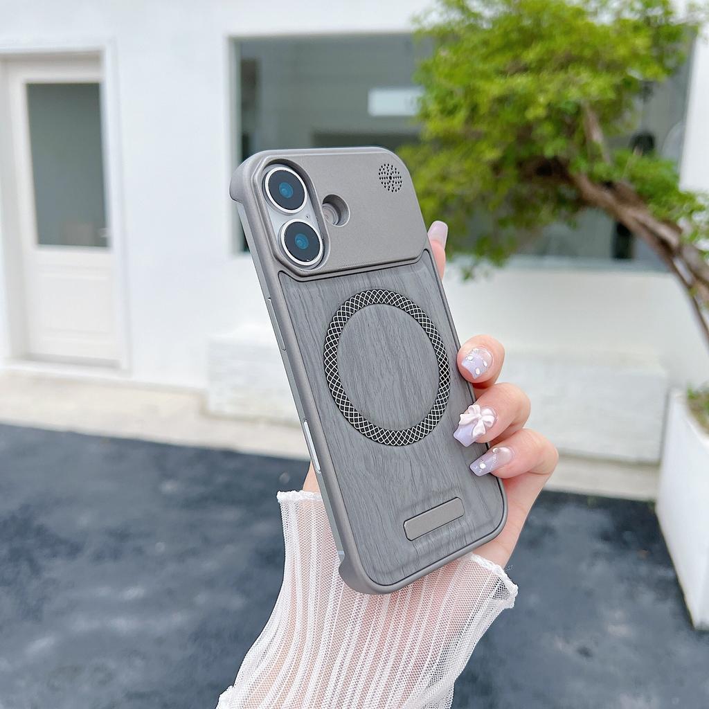 Luxury Wood Grain Magnetic Leather Phone Case For IPhone16 15 14 13 12 Pro Max Wireless Charging Anti Drop Protect Cover Fundas