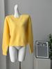 Hirsionsan Basic O Neck Basic Sleeve Sweater Women 2025 Oversized Short Knitted Pullovers Female Casual Thick Warm Soft Tops