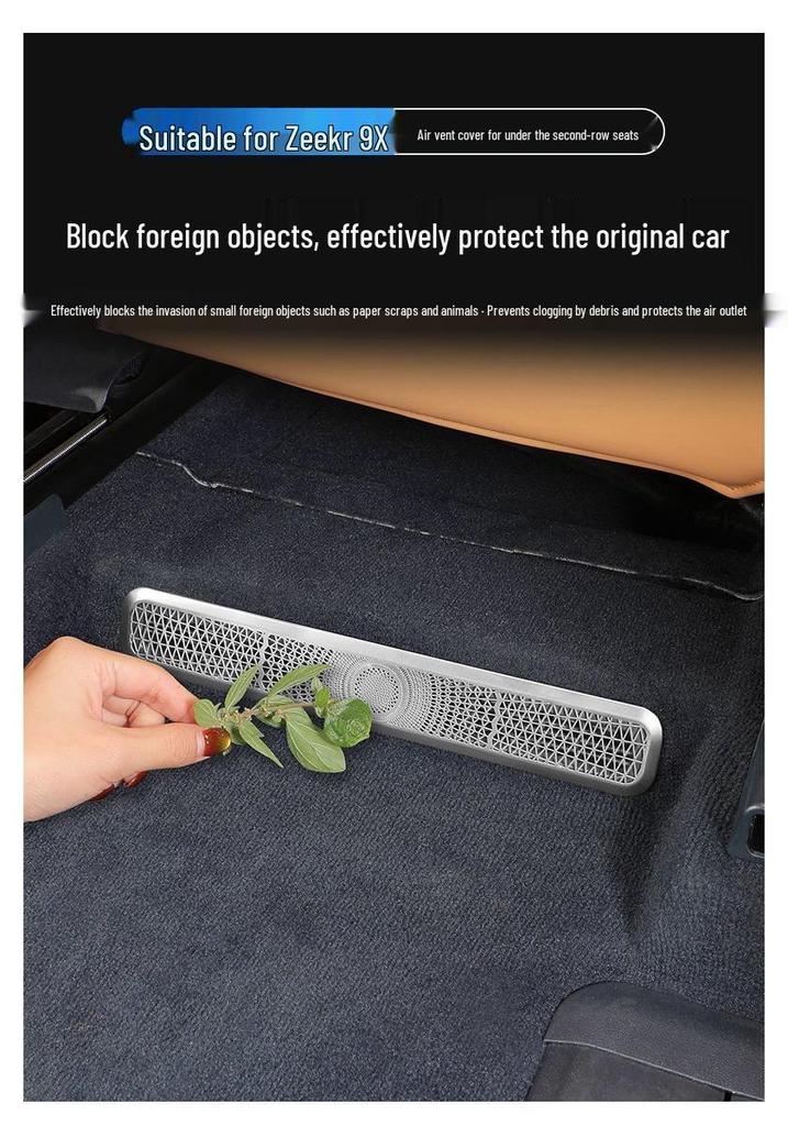Zeekr 9X Seat Air Vent Anti-Clog & Anti-Dust Cover - Decorative Accessory