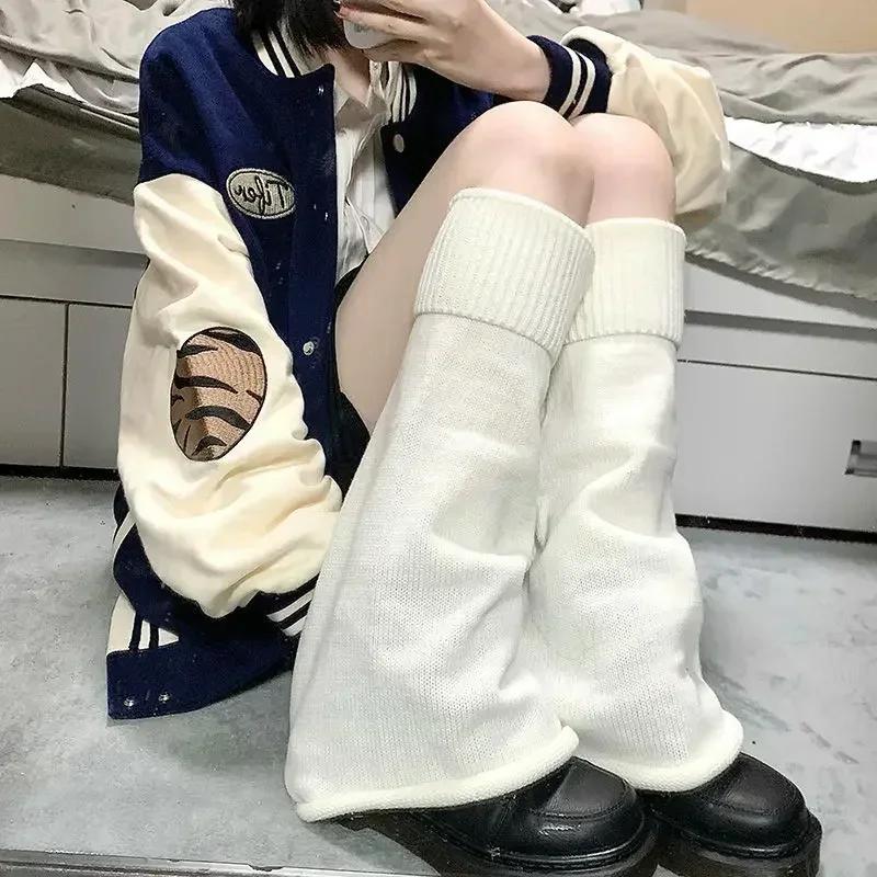 

Women S Striped Leg Warmers Lolita Long Socks Female Knitted Leggings Japanese Winter Socks Girls Kawaii Arm Ankle Warmers High Quality One Size