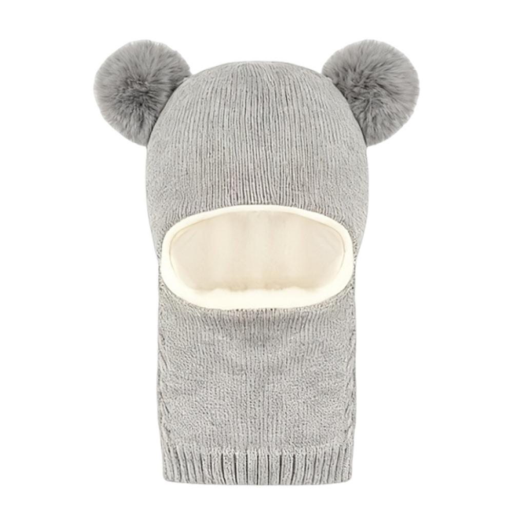 

Comfortable Knitted Warm Hat Solid Color Handmade Pet Headwear Warm Absorbing Sound Noise Reduction Headwear Spring сірий