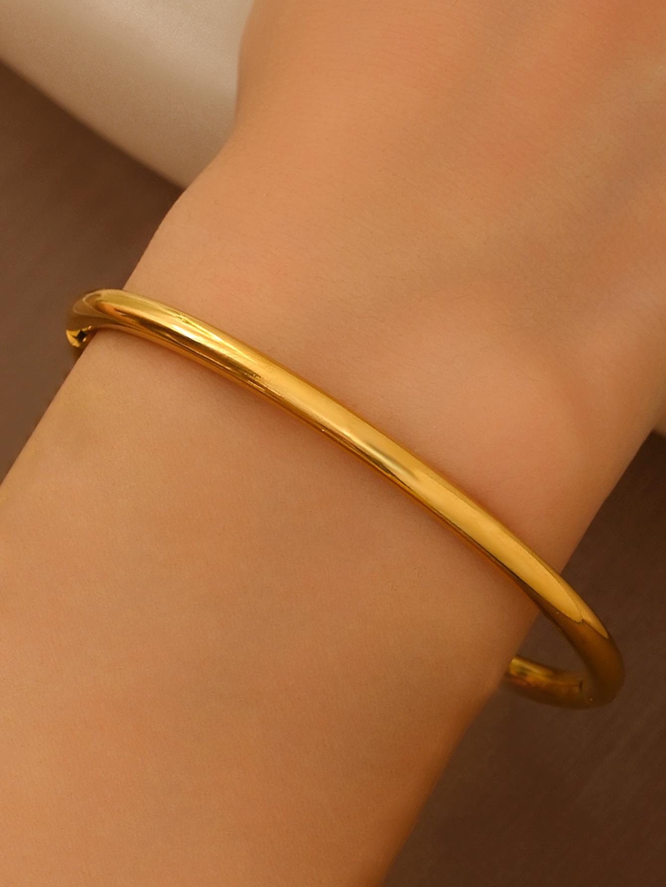 

Titanium Steel Elegant Zircon Bracelet - European & American INS Style Fashion 18K Vacuum Plated, Stainless Steel Material