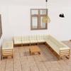 Day and Night - Day and Night Garden Furniture Set 12 Pieces Honey Brown Pine Wood Cushions