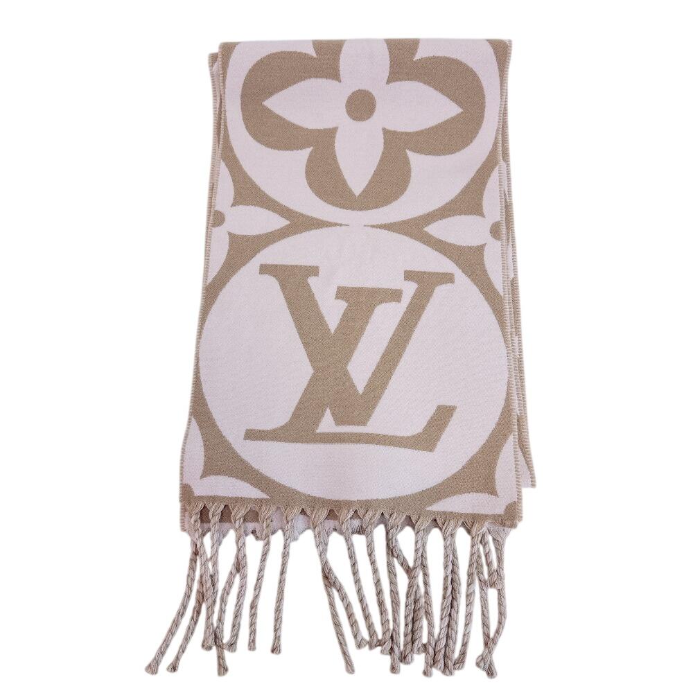 LOUIS VUITTON M79213 wool Scarf LV Medallion Scarf beige wool Used