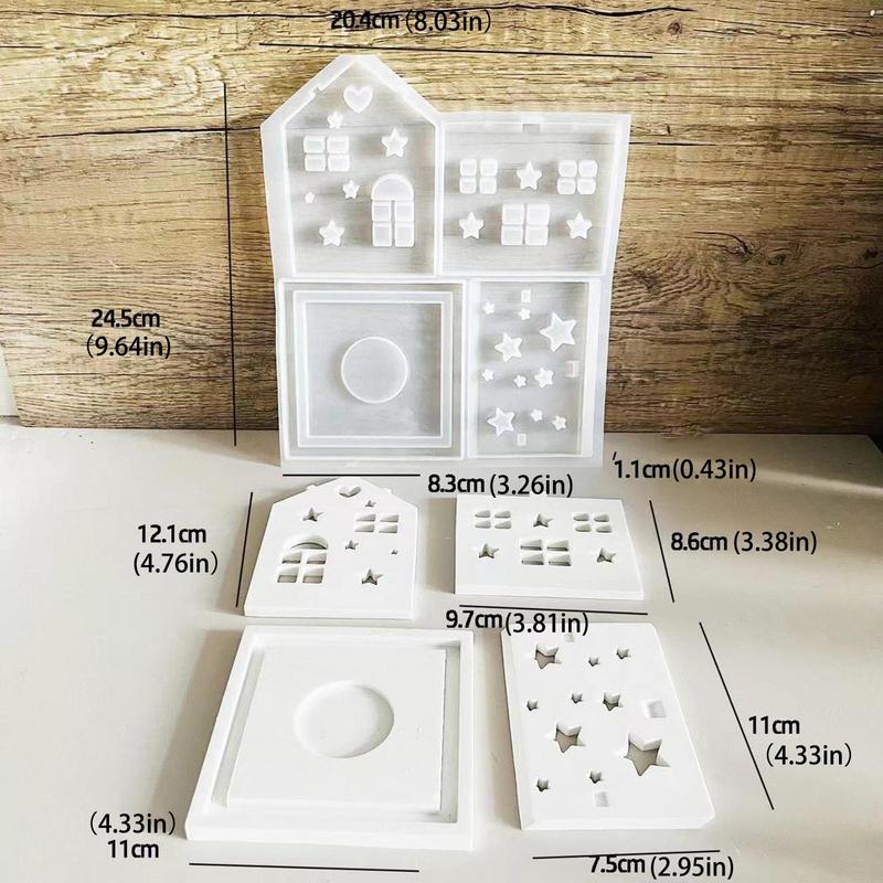 Silicone House Mold 3D Silicone Molds Resin Casting Moulds Resin Making Molds Craft Supplies Flexible For Birthday Children's Da