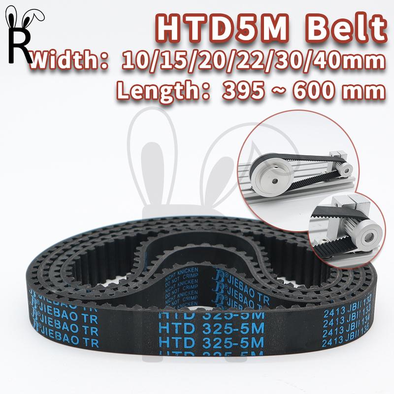 HTD5M Timing Belt Length 395mm To 600mm 5M Belt Width 10mm 15mm 20mm Pulley Belt 25mm 30mm 40mm Closed Loop Rubber Belt HTD 5M