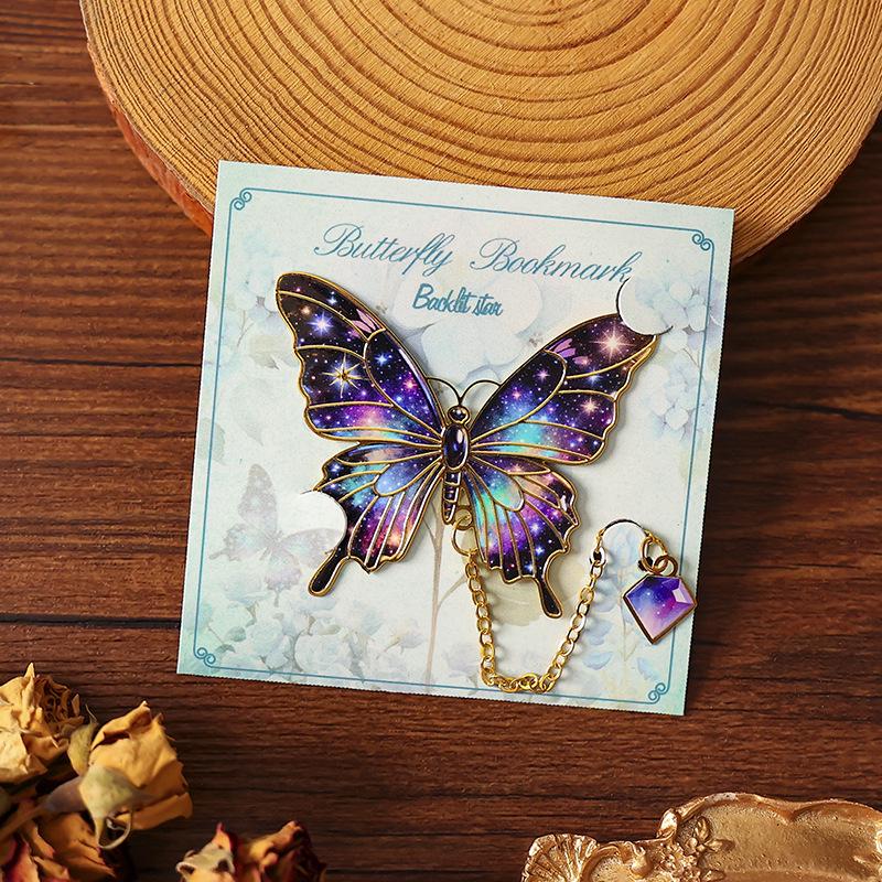 Retro Butterfly Metal Bookmark - Exquisite Chinese-Style Gift for Teachers