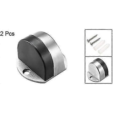 2pcs Door Stops, Stainless Steel Door Stopper Door Stop Bottom Door Stopper for Hotel Home Silver Tone for Home Office